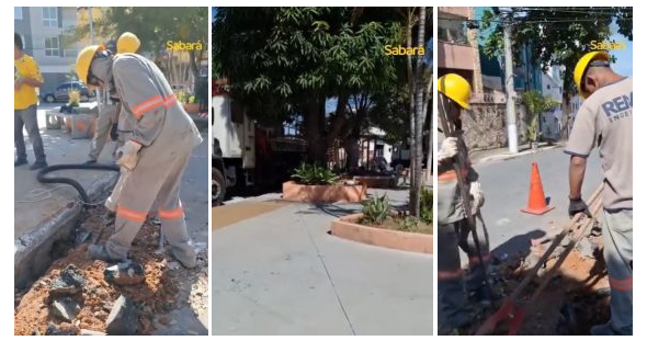 Equipes trabalham na revitalização e manutenção de praças públicas nos bairros Ana Lúcia e Novo Alvorada, em Sabará